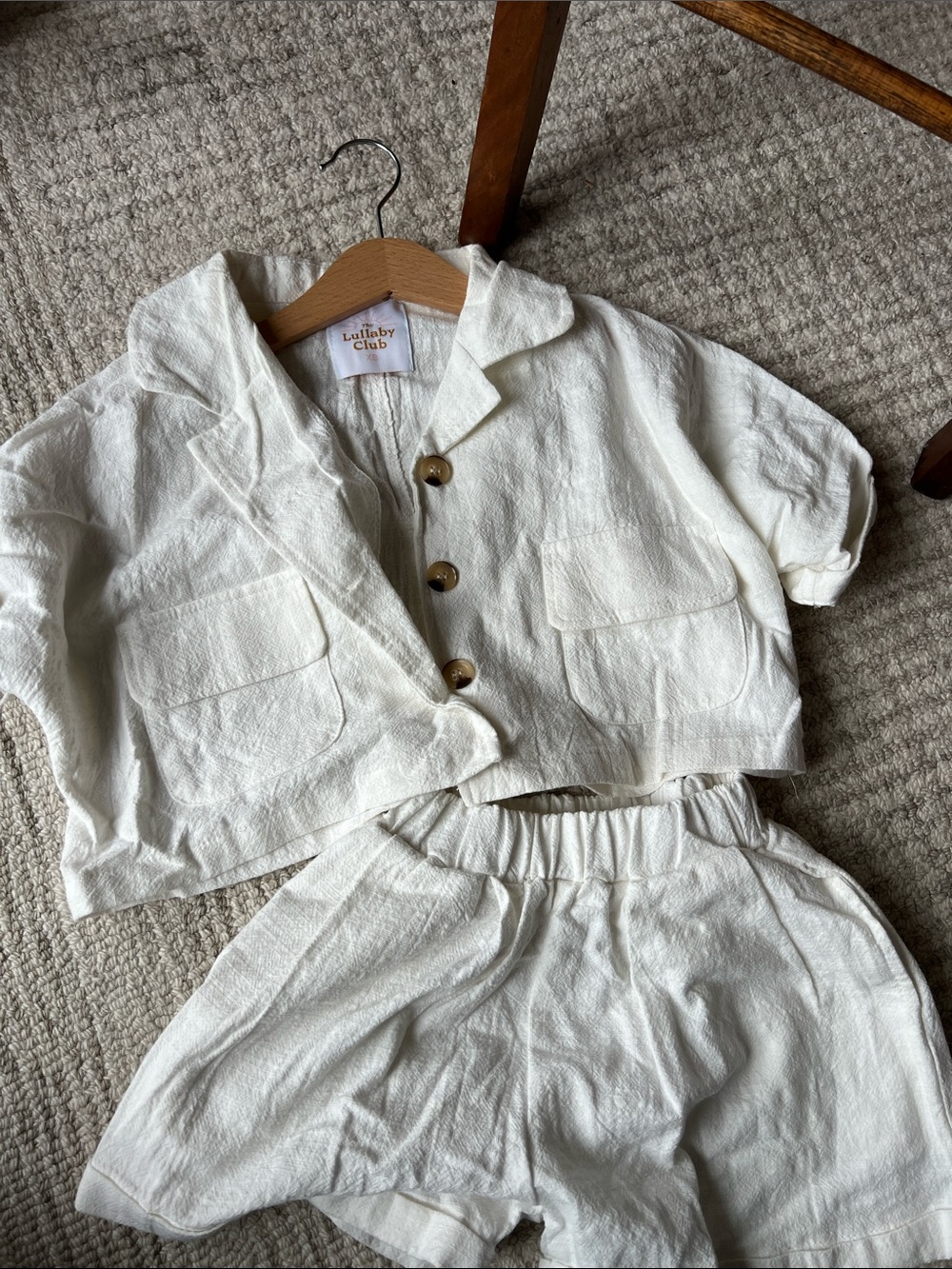 Kids The Lullaby Club Ivory Linen Button-Front Top